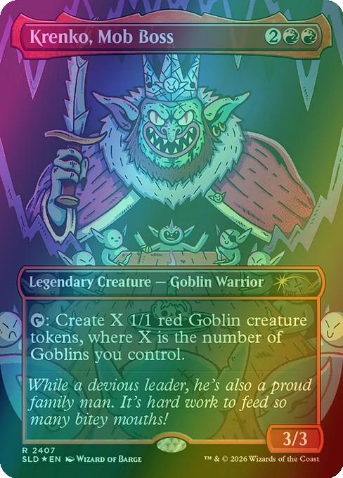 Krenko, Mob Boss [2407] [Borderless] [Goblin Storm] [Secret Lair Drop] [Foil]