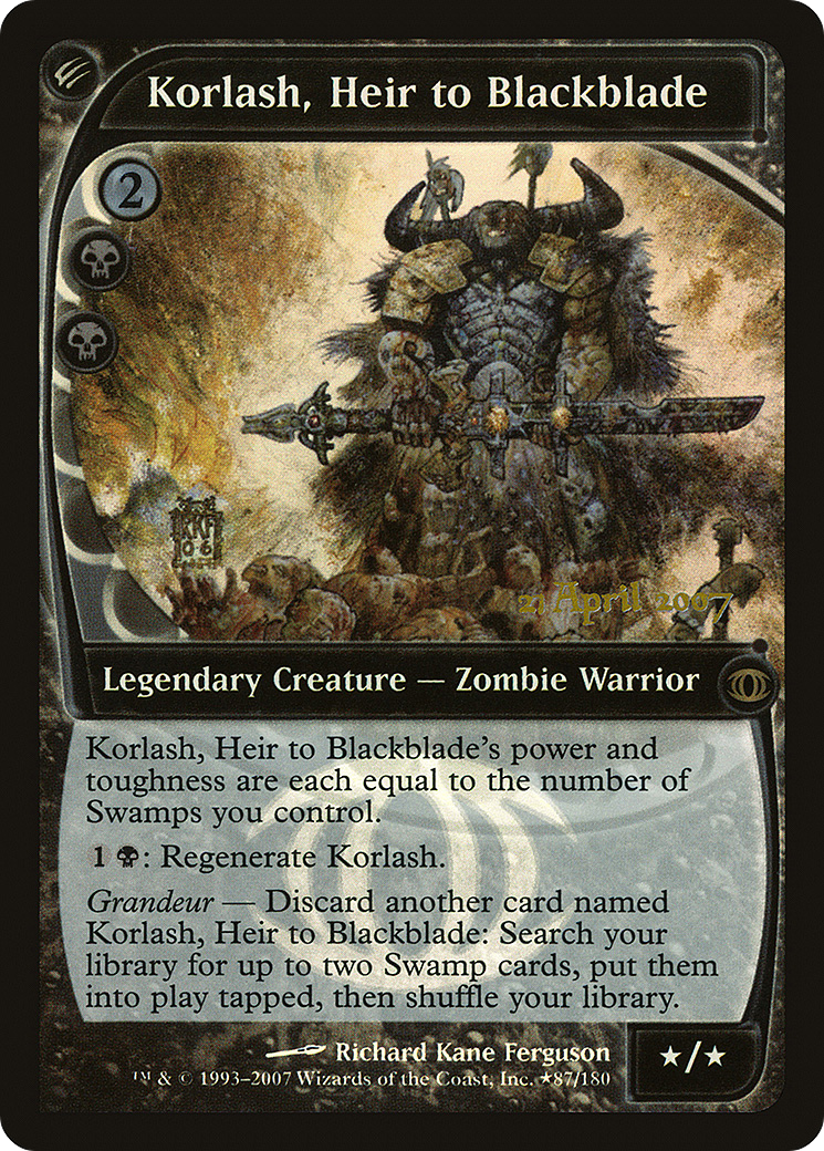 Korlash, Heir to Blackblade (PRE-87â˜…) - Future Sight Promos Foil