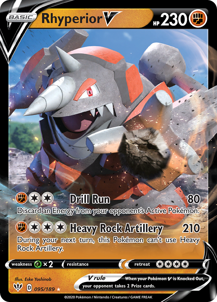 Rhyperior V 95 189 Darkness Ablaze Holofoil