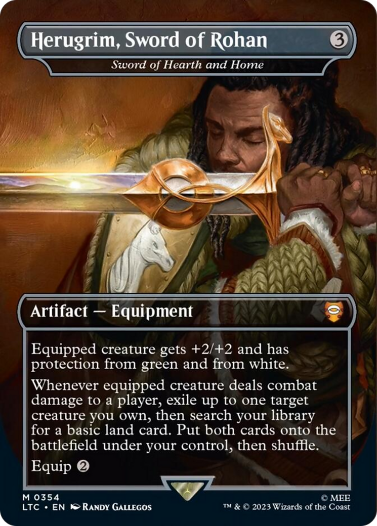Sword of Hearth and Home (LTC-354) - Tales of Middle-earth Commander / Herugrim, Sword of Rohan (Borderless) Foil