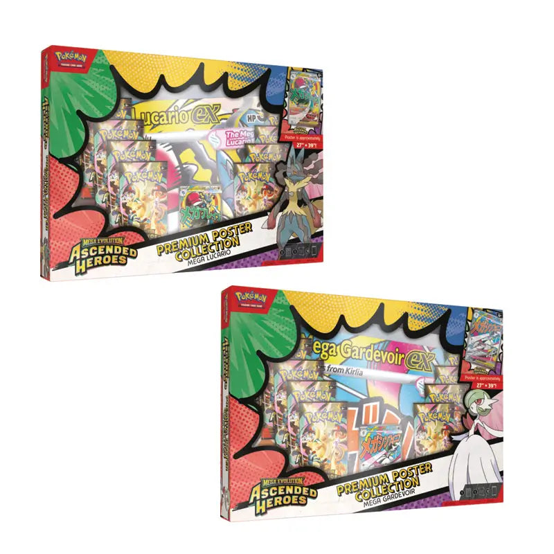 Pokémon TCG: Ascended Heroes Premium Poster Collections Bundle (Mega Lucario ex+Mega Gardevoir ex)