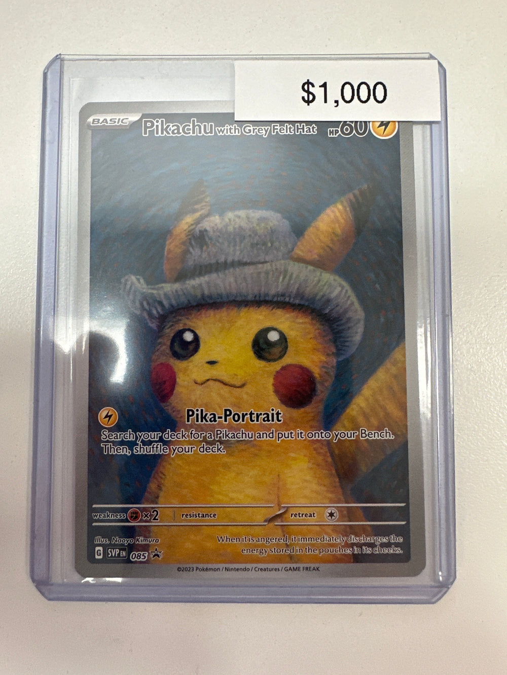 Pokemon Pikachu with Grey Felt Hat 085