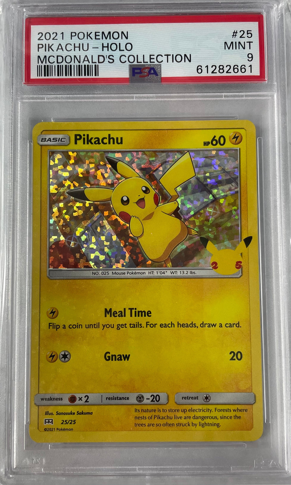 2021 POKEMON CELEBRATION MCDONALD'S COLLECTIO PIKACHU - HOLO #25 PSA 9