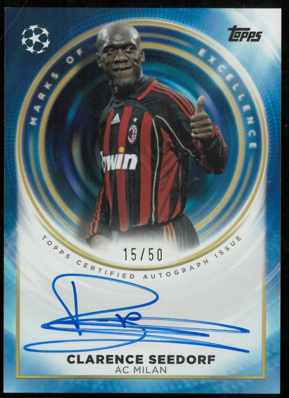 Clarence Seedorf /50 Auto GOLD 2024-25 Topps UEFA