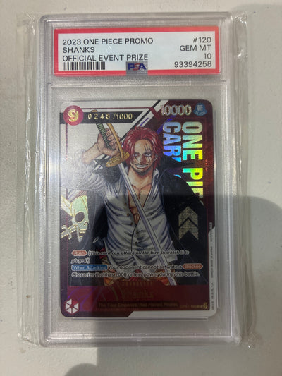 One Piece Card Game: Shanks Serialized Prize Card # /1000 PSA 10
