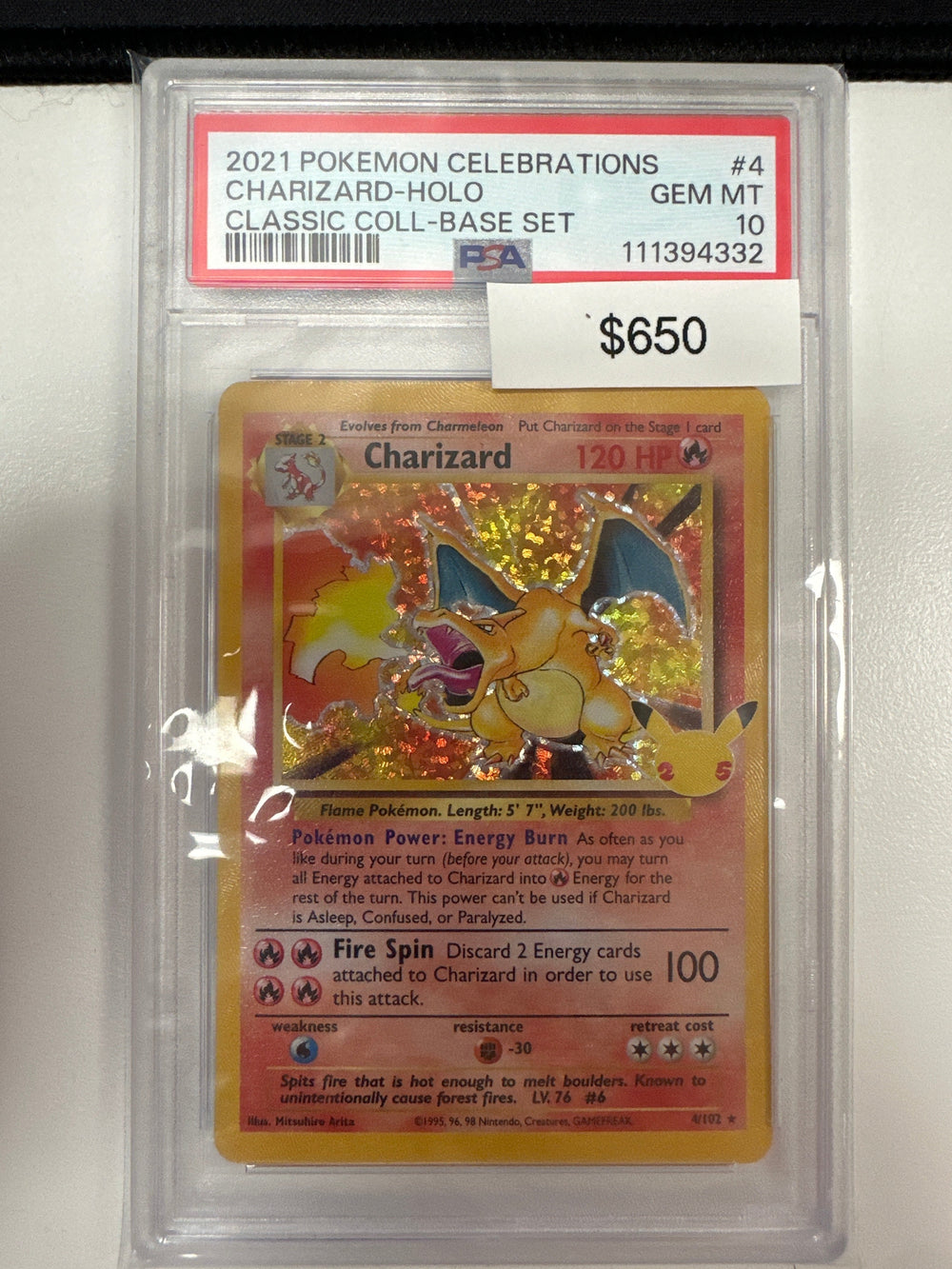 Pokemon Charizard Celebrations 4/102 PSA 10