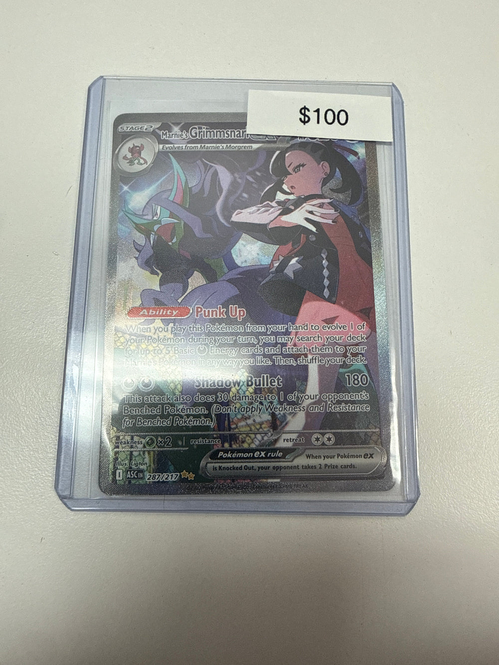 Pokemon Marnie’s Grimmsnarl Ex #287/217