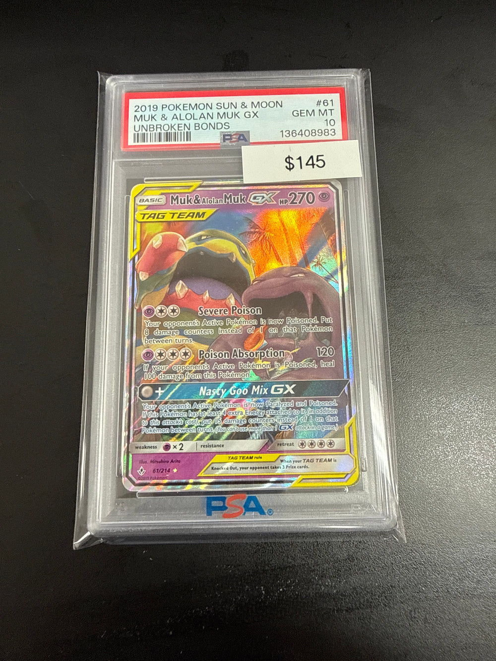 Pokemon Muk & Alolan Muk #61/214 PSA 10