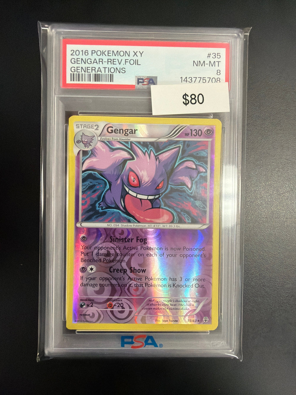 Pokemon Gengar Generations #35 PSA 8