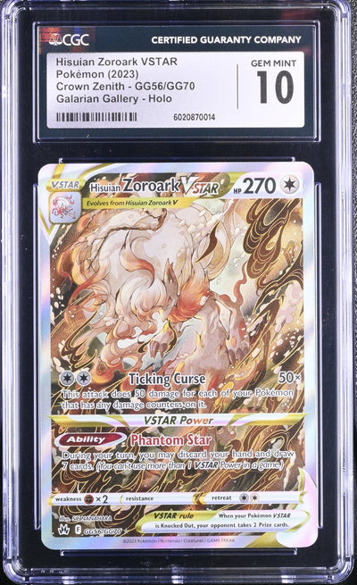 2023 Pokemon Hisuian Zoroark Vstar #GG56/GG70 CGC 10