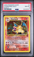 2000 POKEMON GAME BASE II #4 CHARIZARD-HOLO BASE II PSA 8