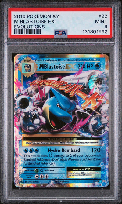2016 POKEMON XY EVOLUTIONS #22 M BLASTOISE EX EVOLUTIONS PSA 9