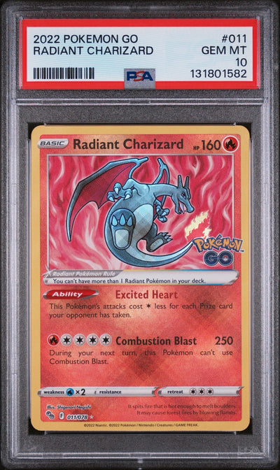 2022 POKEMON GO #011 RADIANT CHARIZARD PSA 10