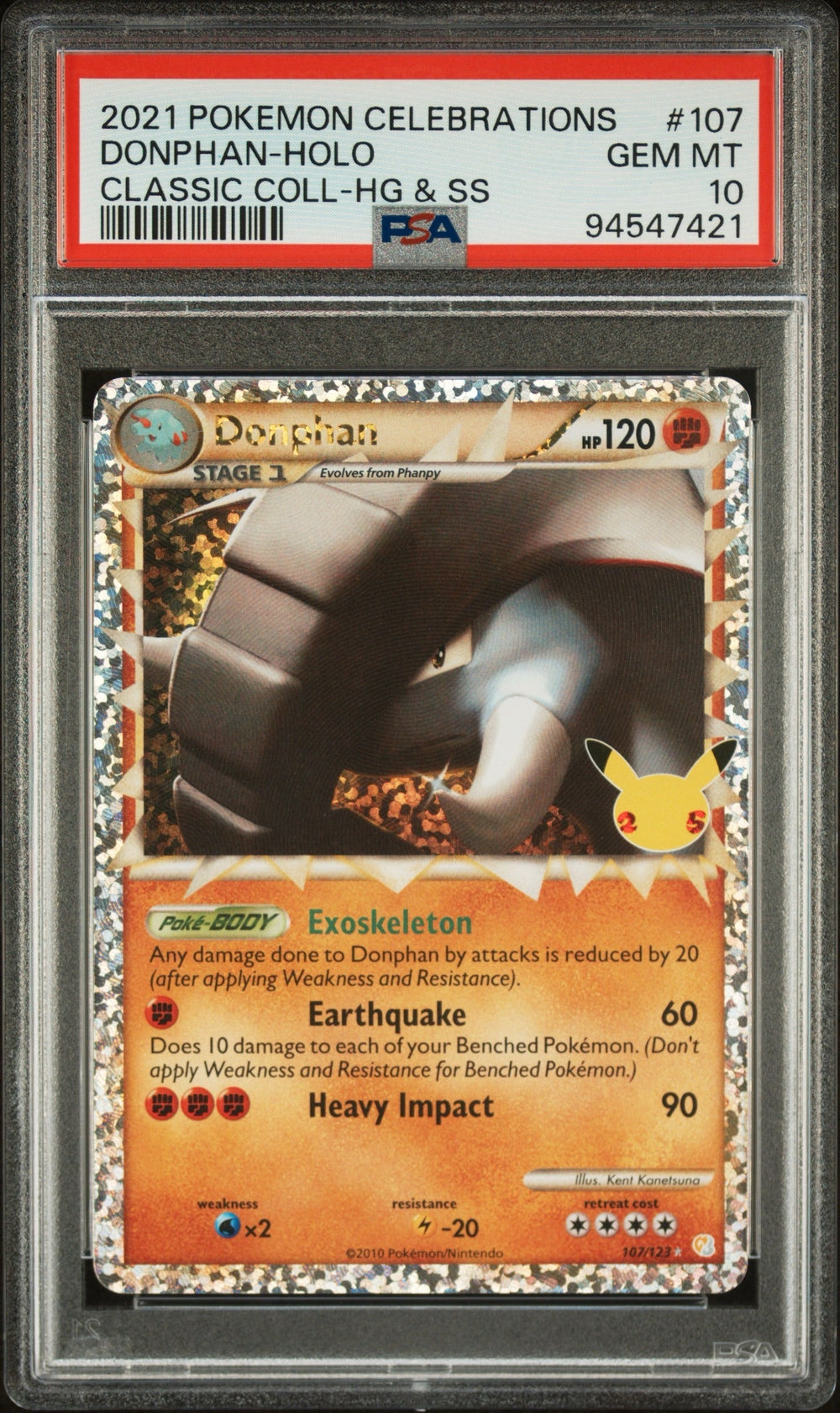 2021 Pokemon Donphan #107 PSA 10