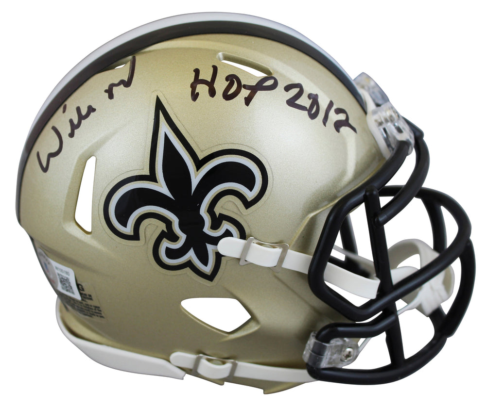 Saints Willie Roaf "HOF 12" Authentic Signed Speed Mini Helmet BAS Witnessed