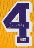 James Worthy Authentic Signed Yellow Pro Style Jersey Autographed BAS Witnessed