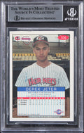 Yankees Derek Jeter Authentic Signed 1993 Excel #106 Rookie Card BAS Slabbed