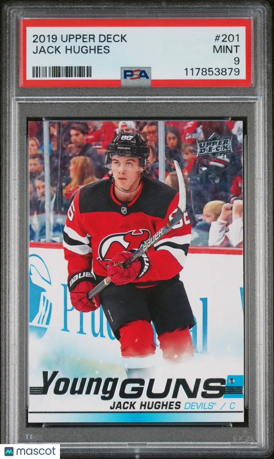 Jack Hughes PSA 9 Young Guns RC Rookie 2019-20 Upper Deck USA