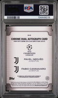 Nedved Cannavaro Auto 1/5 PSA 10 24-25 Topps Chrome Starball Red