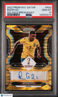 Rodrygo PSA 10 /10 GOLD Breakaway 2022 Prizm World Cup Auto Autograph Brazil