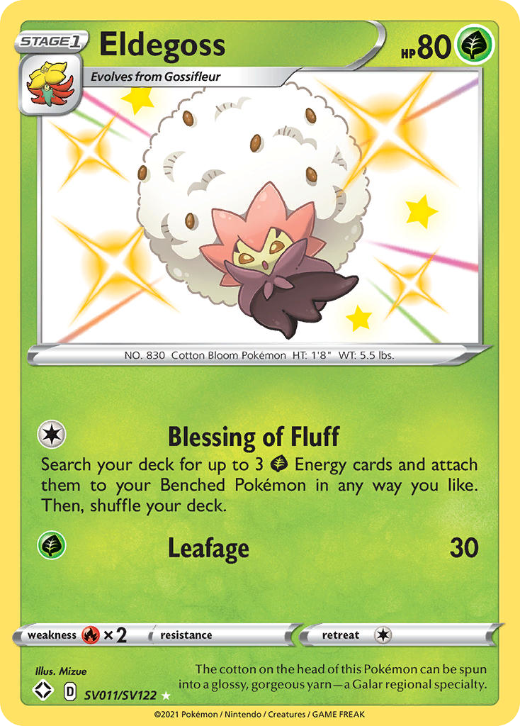 Eldegoss Sv011 122 Shiny Vault Holofoil