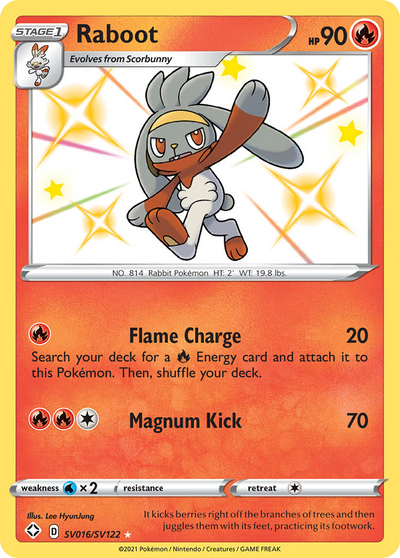 Raboot Sv016 122 Shiny Vault Holofoil
