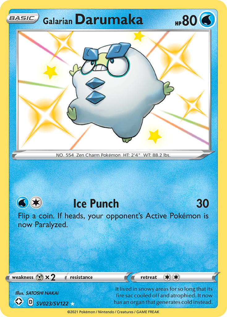 Galarian Darumaka Sv023 122 Shiny Vault Holofoil