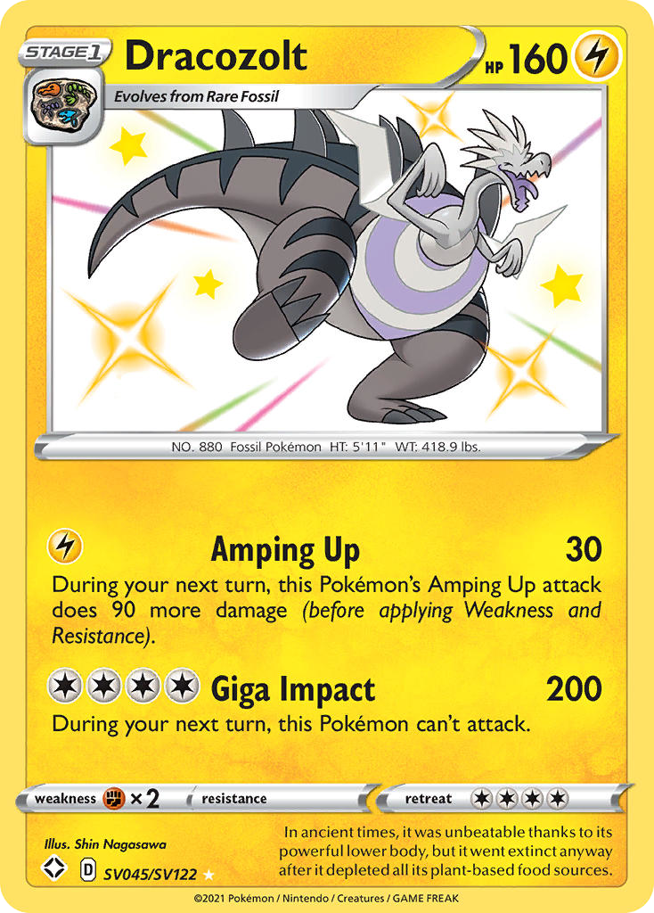 Dracozolt Sv045 122 Shiny Vault Holofoil