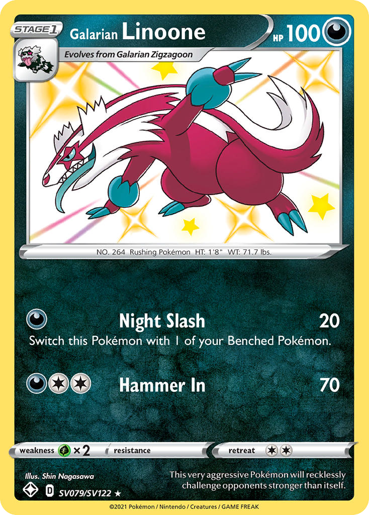 Galarian Linoone Sv079 122 Shiny Vault Holofoil