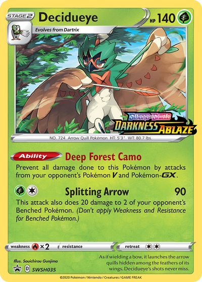Decidueye Swsh035 298 Swsh Black Star Promos Holofoil