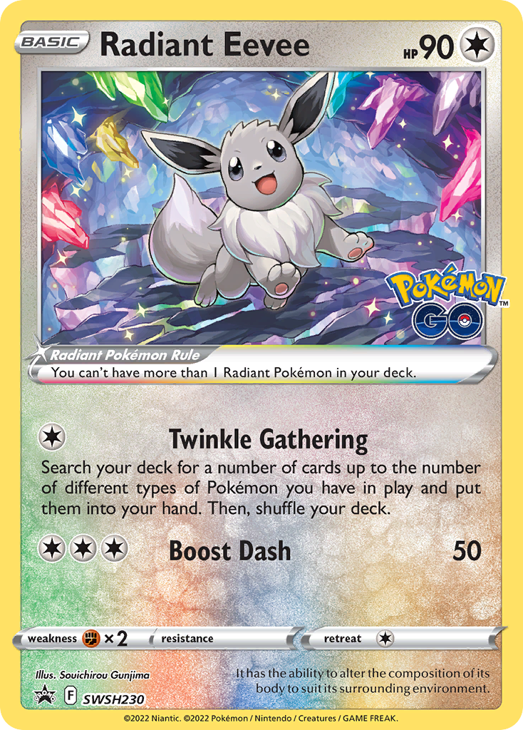 Radiant Eevee Swsh230 298 Swsh Black Star Promos Holofoil