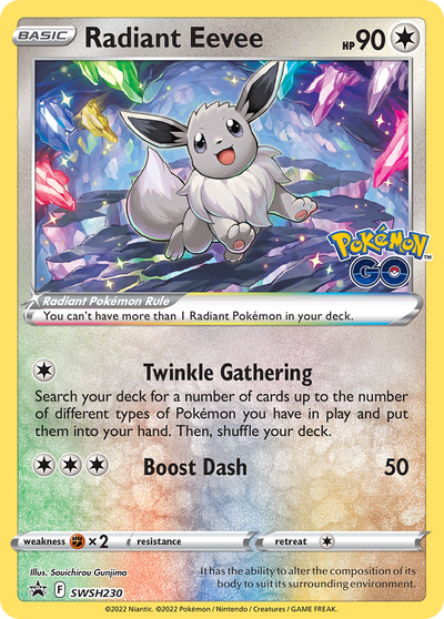 Radiant Eevee Swsh230 298 Swsh Black Star Promos Holofoil