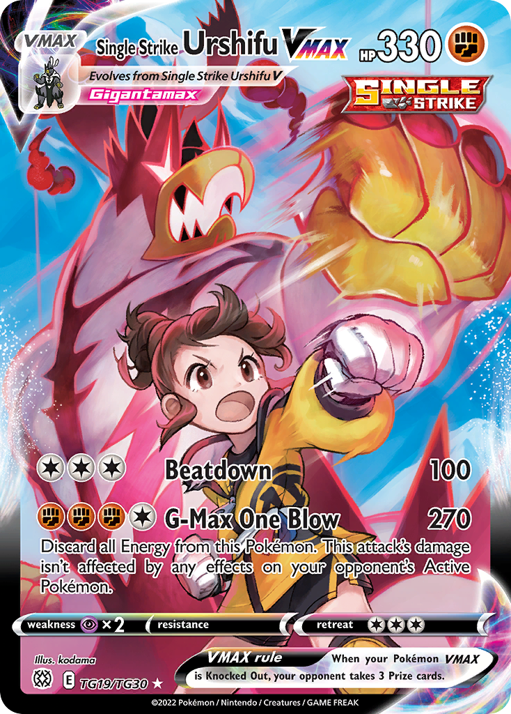 Single Strike Urshifu Vmax Tg19 30 Brilliant Stars Trainer Gallery Holofoil