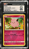 2019 POKEMON UNBROKEN BONDS CLEFAIRY REVERSE HOLO #132/214 CGC AUTH GUINNESS WORLD RECORD