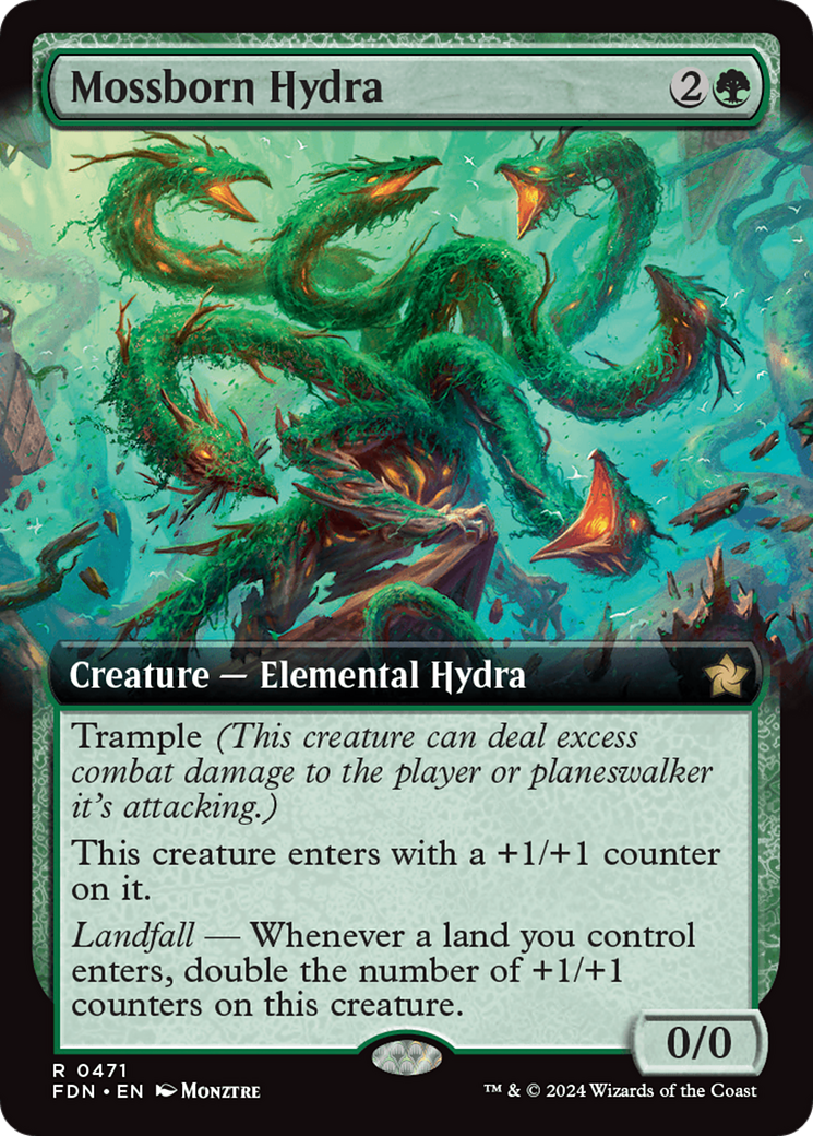 Mossborn Hydra (FDN-471) - Foundations: (Extended Art) Foil