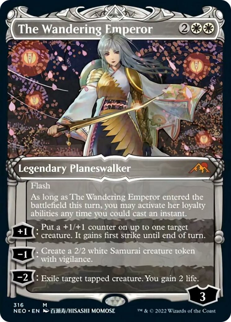 The Wandering Emperor (NEO-316) - Kamigawa: Neon Dynasty: (Showcase) Foil