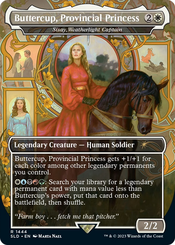 Sisay, Weatherlight Captain (SLD-1444) - Secret Lair Drop / Buttercup, Provincial Princess (Borderless)