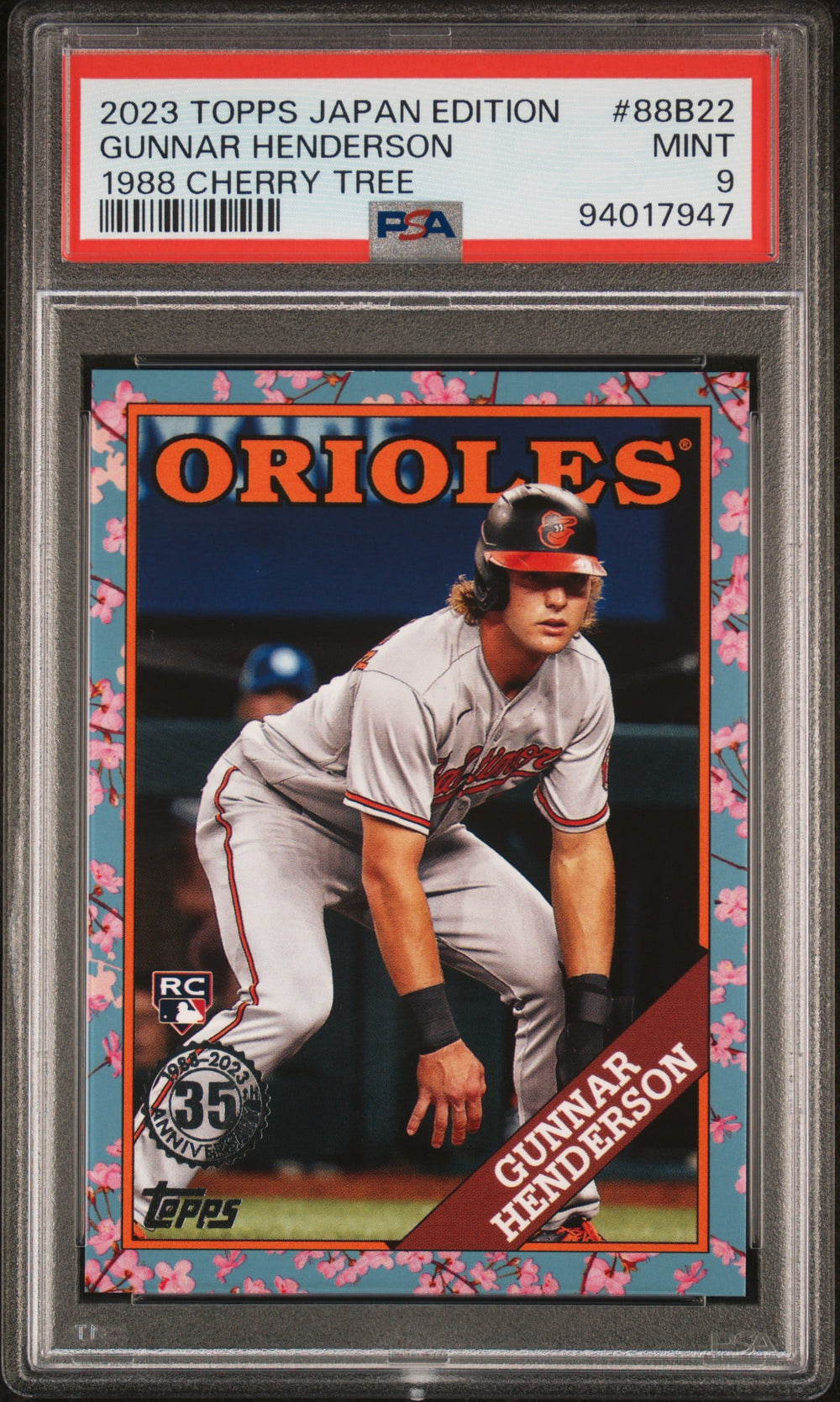 2023 Topps Japan Edition Gunnar Henderson #88B22 Cherry Tree PSA 9