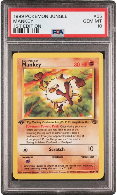 PSA 10 MANKEY 1ST EDITION JUNGLE 1999