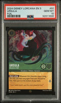 2024 DISNEY LORCANA EN 3-INTO THE INKLANDS #91 URSULA FOIL PSA 10