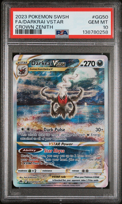 2023 Pokemon SWSH - Darkrai Vstar - Crown Zenith Full Art #GG50 - PSA Graded Card