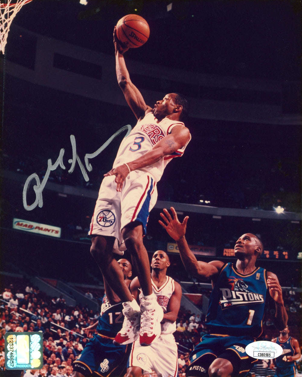 76ers Allen Iverson Authentic Vintage Signed 8x10 Vertical Photo JSA #CD80585