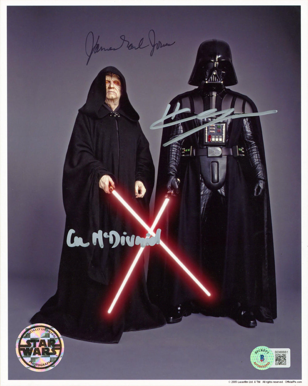 Star Wars (3) Jones, Christiansen & McDarmid Signed 8x10 Official Pix Photo BAS