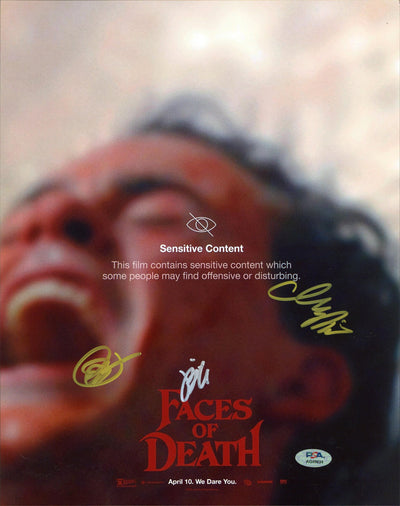 Faces Of Death (3) Ferreira, Goldhaber & Mazzei Signed 11x14 Photo PSA #AQ49634