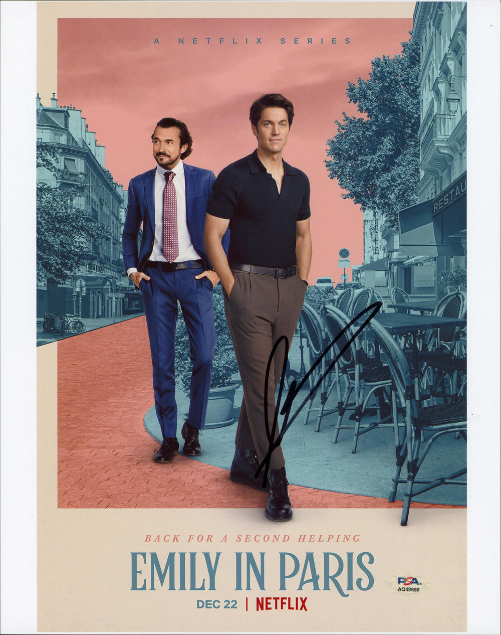 Lucas Bravo Emily In Paris Authentic Signed 11x14 Photo PSA/DNA #AQ49659