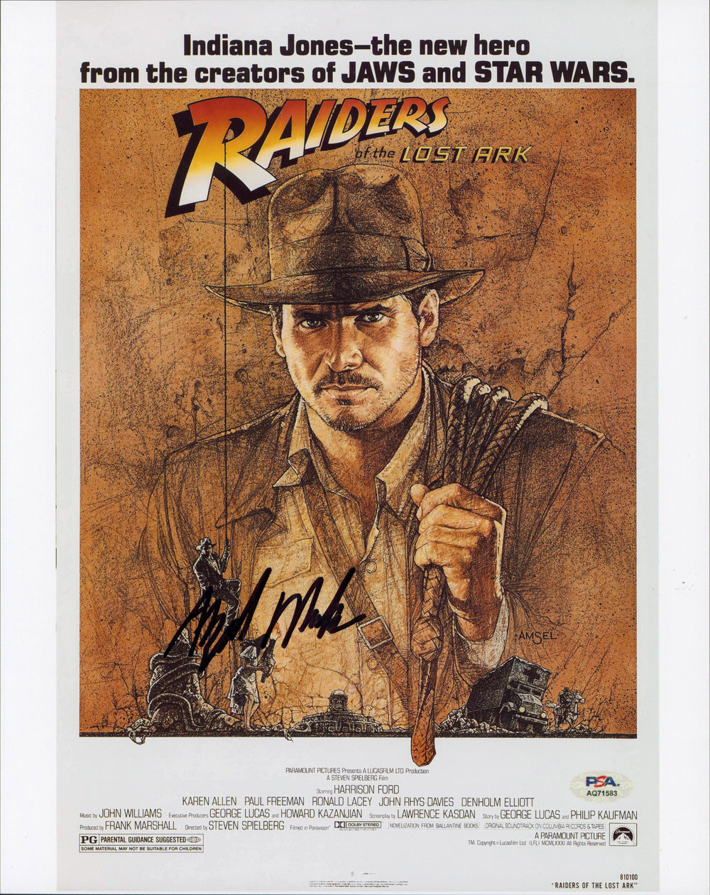 Alfred Molina Indiana Jones Raiders of the Lost Ark Signed 11x14 Photo PSA/DNA 2