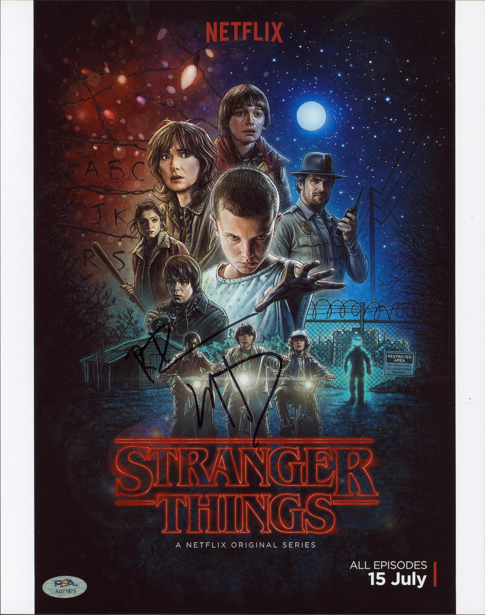 Matt & Ross Duffer Stranger Things Authentic Signed 11x14 Photo PSA/DNA #AQ71570