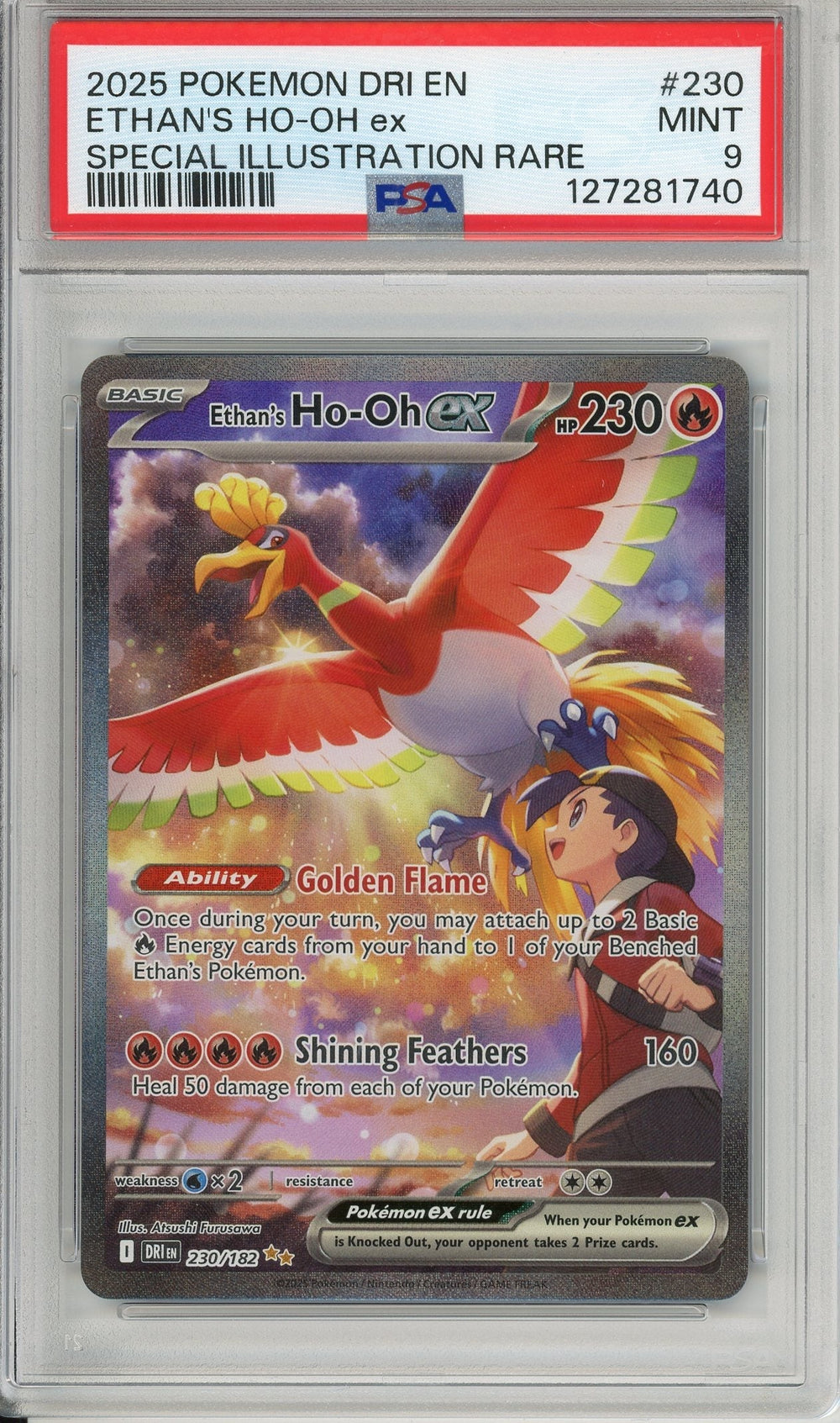 Pokemon Graded: Ethan's Ho-oh ex 230/182 Destined Rivals (2025) SIR PSA 9