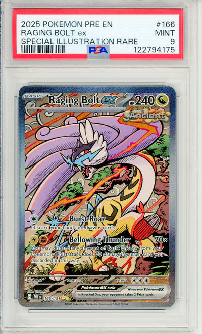 Pokemon Graded: Raging Bolt ex 166/131 Prismatic Evolutions (2025) SIR PSA 9