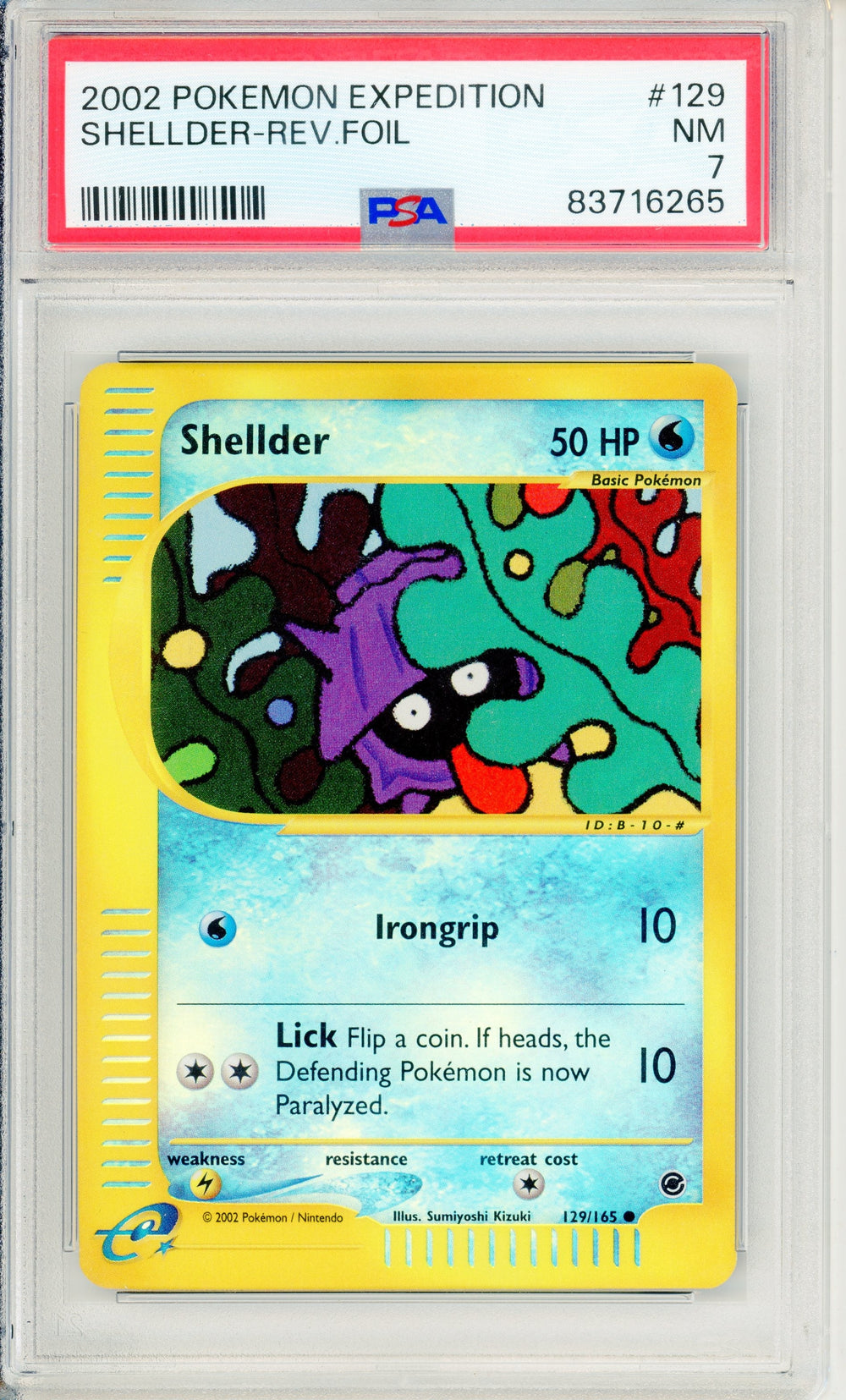Pokemon Graded: Shellder #129 Expedition (2002) Reverse Foil PSA 7